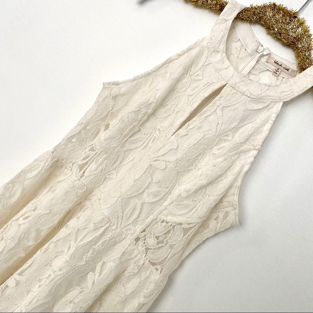 NWT Bleuh Ciel | Ivory Halter Fit Flare Lace Dress